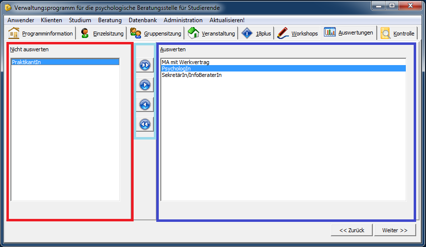Listenauswahlfenster