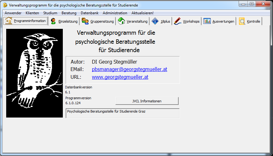 Seite Programminformation