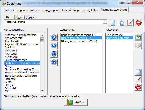 Seite Alternative Zuordnung