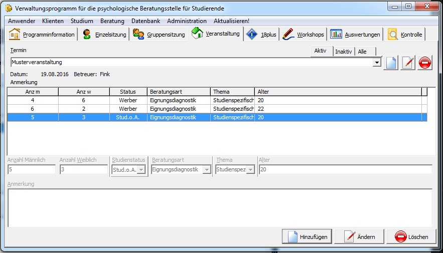 Fenster Veranstaltungen